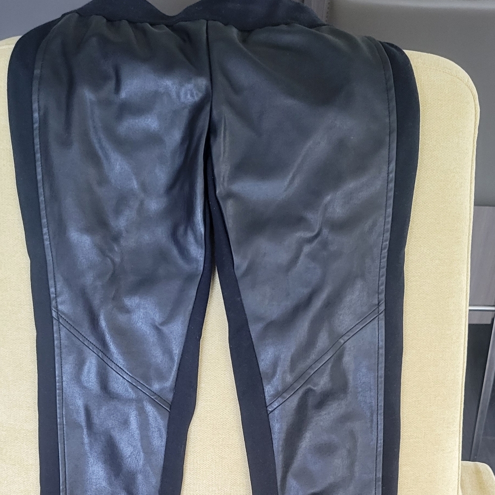 Front leather leggings